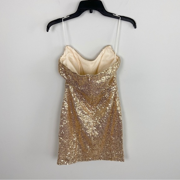Superdown Stevie Sweetheart Mini Dress in Gold Sequin - Picture 5 of 7